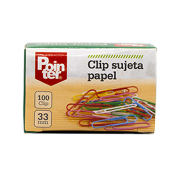 Clip Sujeta Papel de Pointer (100 clips) (33mm)