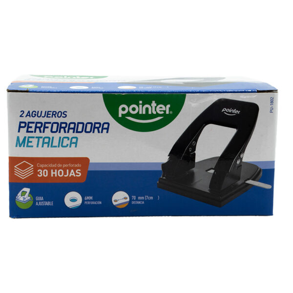 Perforadora Metalica de 2 agujeros de Pointer